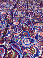 Purple Paisley Upholstery Fabric - Home Decor Digital Print for Pillows and Curtains - Whotex Online Fabric Store