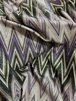 Purple Zigzag Pattern Knit Fabric, Lurex Fabric, 4 - Way Stretch - Whotex Online Fabric Store
