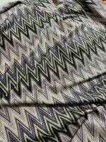 Purple Zigzag Pattern Knit Fabric, Lurex Fabric, 4 - Way Stretch - Whotex Online Fabric Store