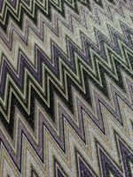 Purple Zigzag Pattern Knit Fabric, Lurex Fabric, 4 - Way Stretch - Whotex Online Fabric Store