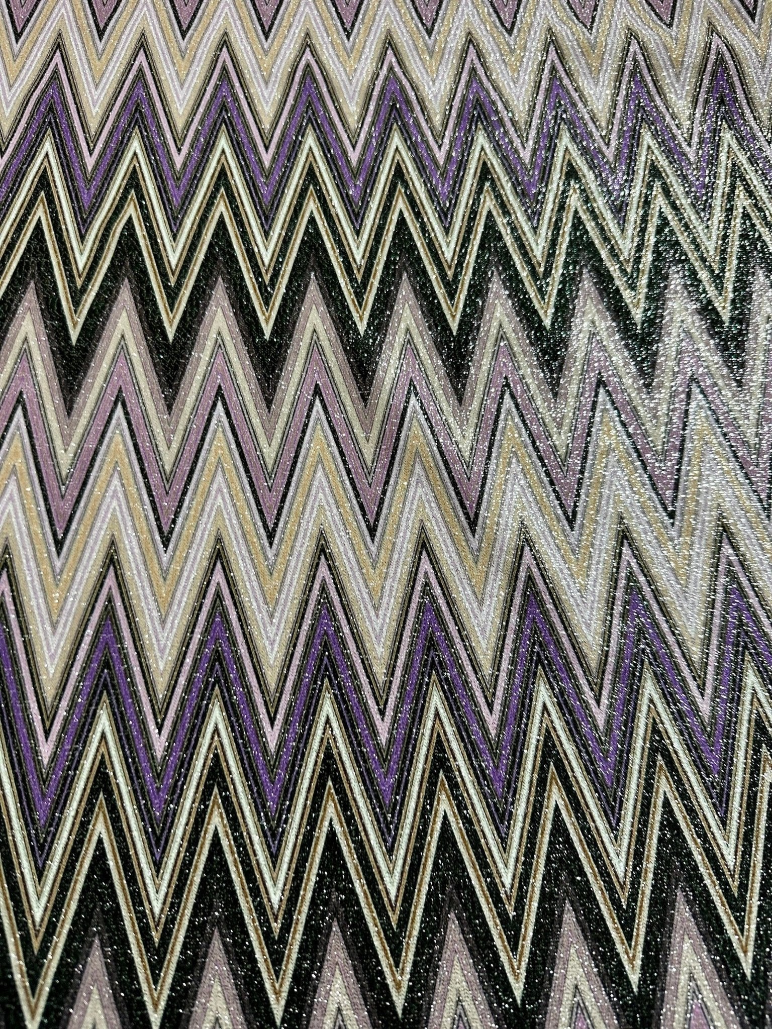 Purple Zigzag Pattern Knit Fabric, Lurex Fabric, 4 - Way Stretch - Whotex Online Fabric Store