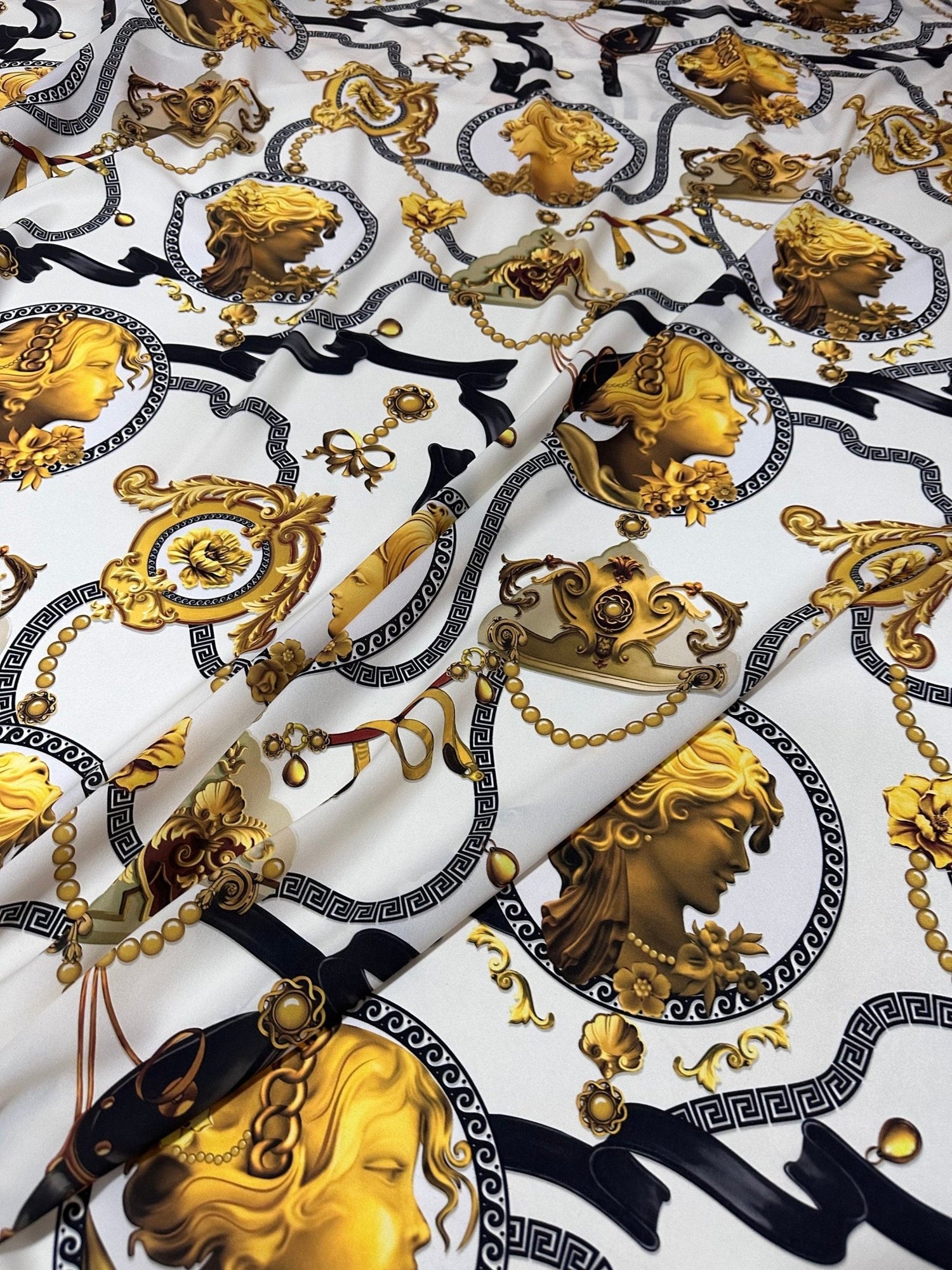 Queen Pattern Crepe , Rome Pattern Fabric - Whotex Online Fabric Store