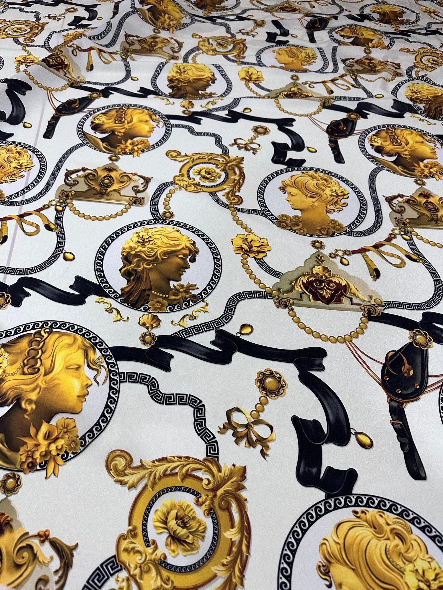 Queen Pattern Crepe , Rome Pattern Fabric - Whotex Online Fabric Store