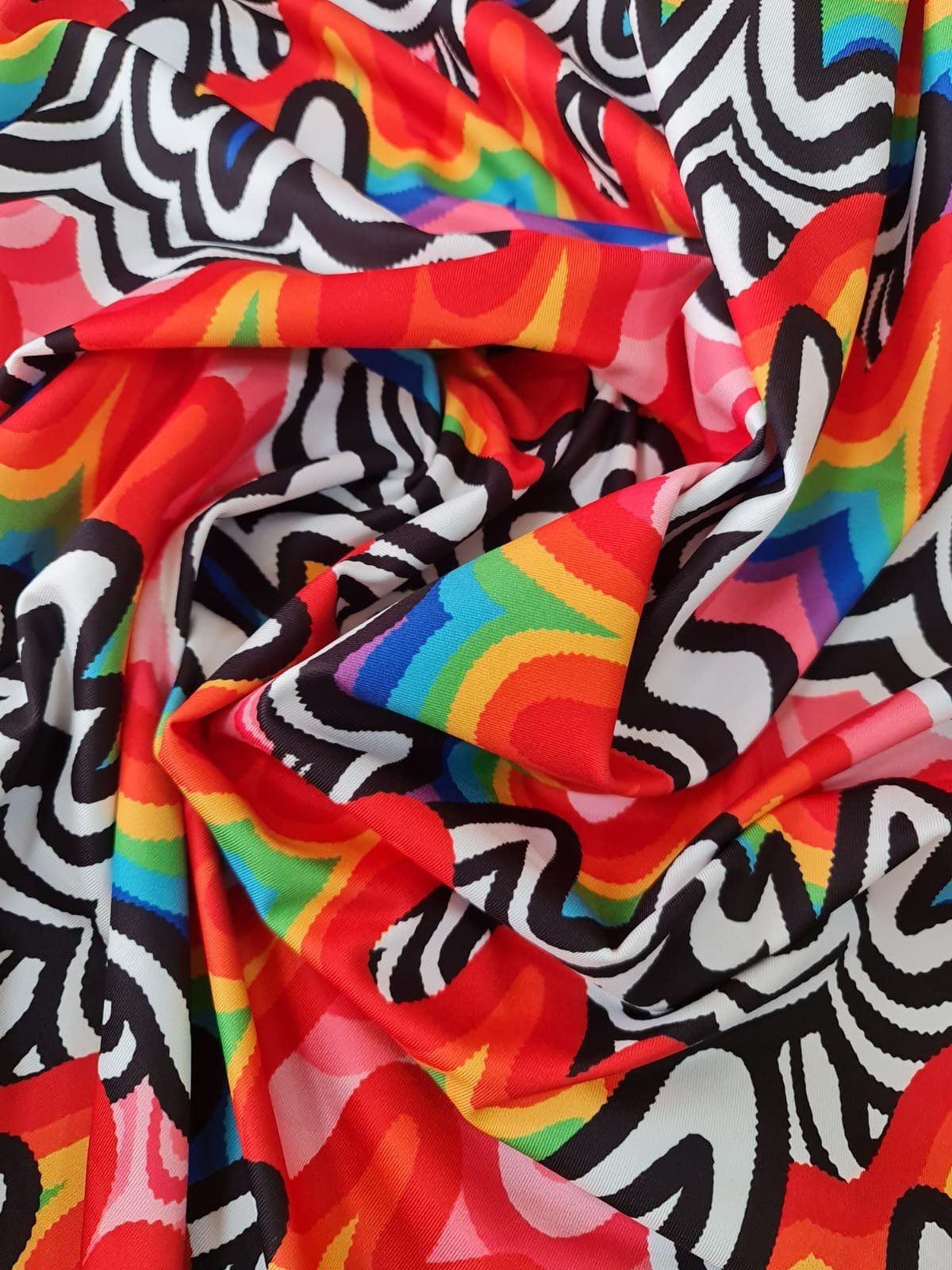 Rainbow Abstract Print Fabric, - Whotex Online Fabric Store