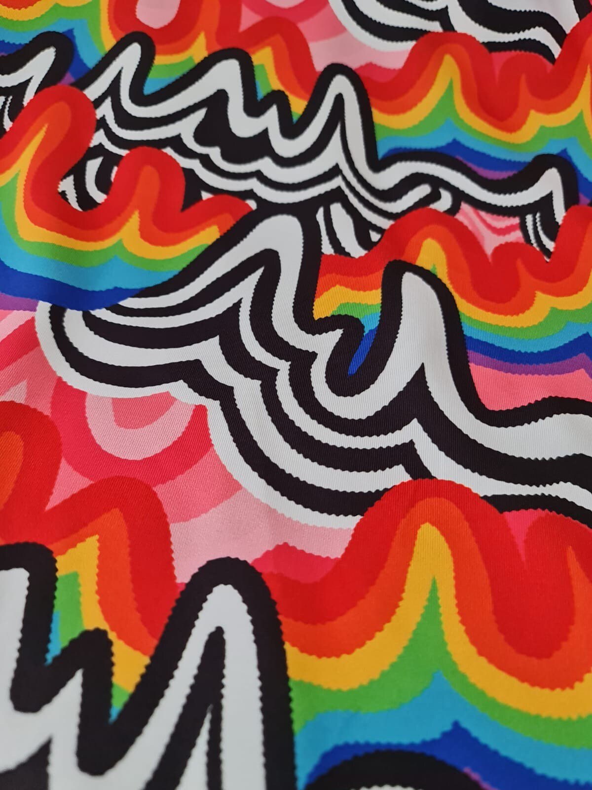 Rainbow Abstract Print fabric, spandex 4 - way stretch fabric - Whotex