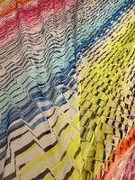Rainbow Chevron Power Mesh Fabric by the Metre - Whotex Fabrics London