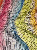 Rainbow Chevron Power Mesh Fabric by the Metre - Whotex Fabrics London