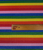 Rainbow Stripe Lurex Fabric by the Metre - Whotex Fabrics London