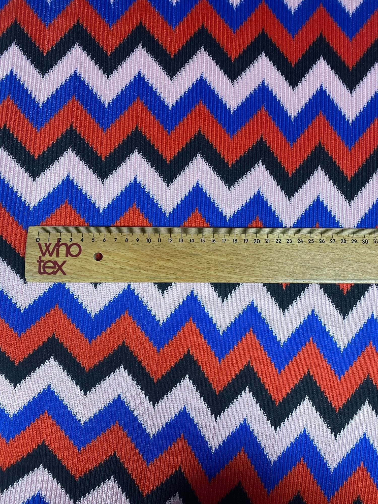 Red Blue Black Zigzag Chevron Pattern Fabric - Whotex Online Fabric Store