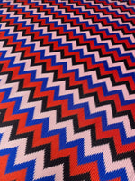 Red Blue Black Zigzag Chevron Pattern Fabric - Whotex Online Fabric Store
