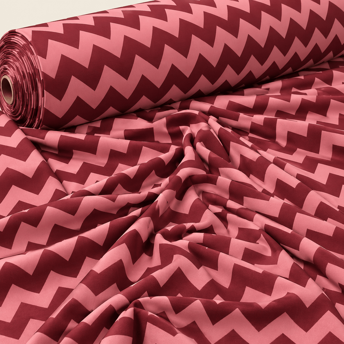 Red Chevron Fabric by the Metre - Whotex Fabrics London