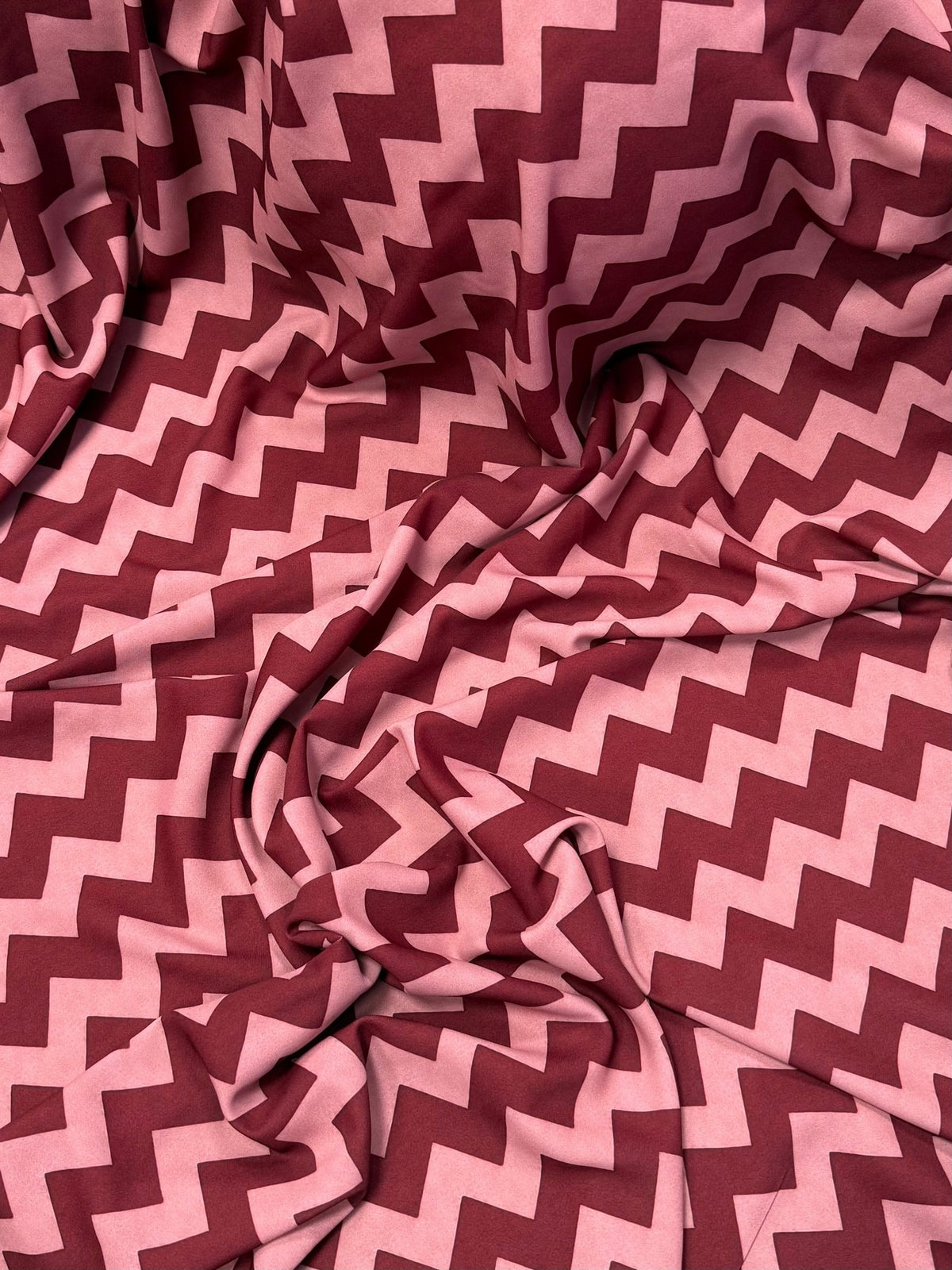 Red Chevron Fabric by the Metre - Whotex Fabrics London