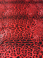 Red Leopard Sequin Fabric for Party Outfits - Whotex Fabrics London