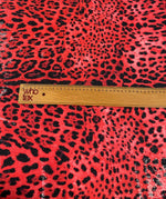 Red Leopard Sequin Fabric for Party Outfits - Whotex Fabrics London
