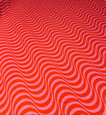 Red Pink Striped Wave Pattern Fabric by Metre - Whotex Fabrics London
