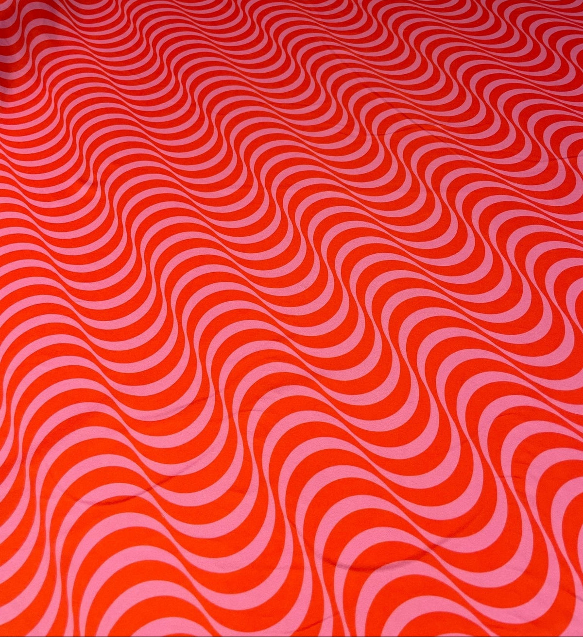 Red Pink Striped Wave Pattern Fabric by Metre - Whotex Fabrics London