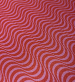 Red Pink Striped Wave Pattern Fabric – Custom Printed Fabric, Choose Material by Metre - Whotex Fabrics London