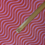 Red Pink Striped Wave Pattern Fabric – Custom Printed Fabric, Choose Material by Metre - Whotex Fabrics London