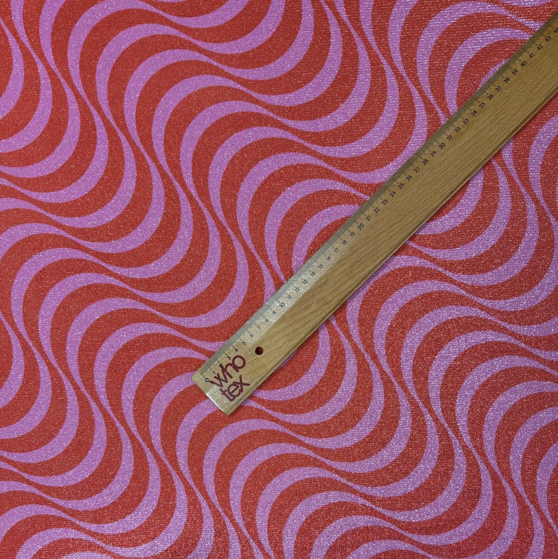Red Pink Striped Wave Pattern Fabric – Custom Printed Fabric, Choose Material by Metre - Whotex Fabrics London
