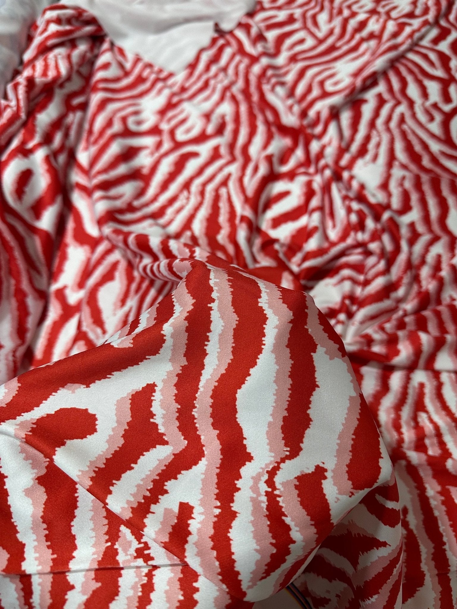 Red Tiger Pattern Fabric, Red White Striped Fabric - Whotex Online Fabric Store
