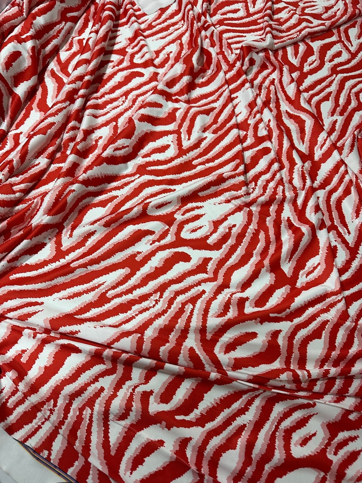 Red Tiger Pattern Fabric, Red White Striped Fabric - Whotex Online Fabric Store