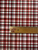 Red & White Check Velvet Fabric by the Metre - Whotex Fabrics London