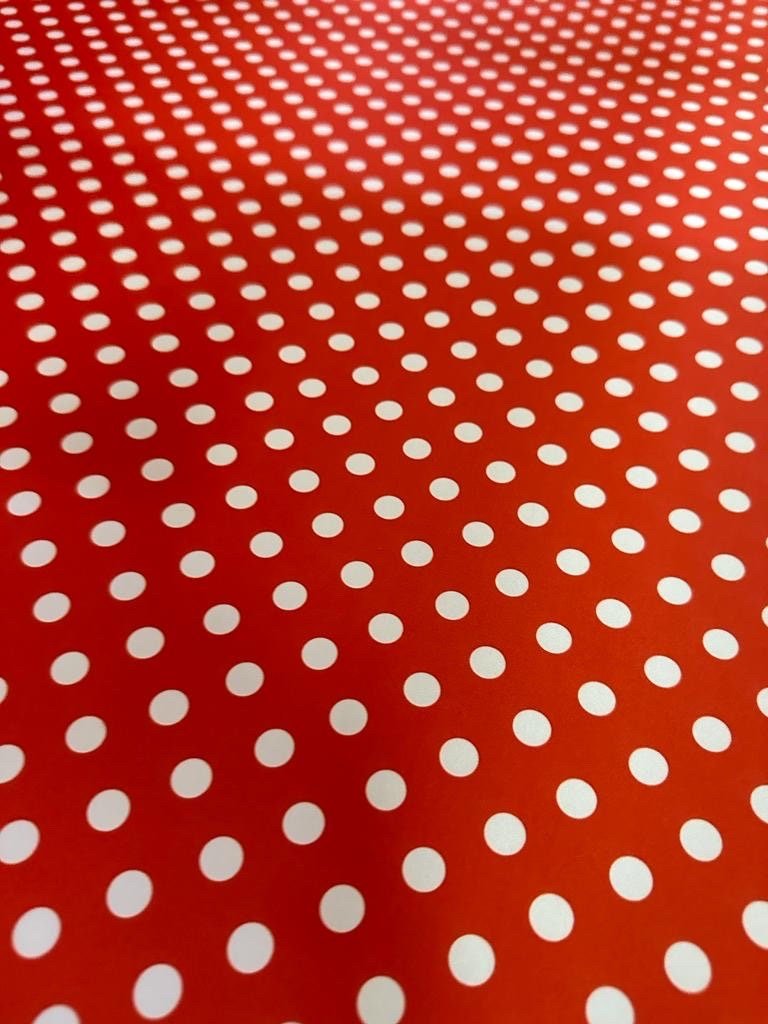 Red White Polka dot Pattern Fabric,4 - way stretch 58/60” Sold Fabric By The Yard - Whotex Online Fabric Store