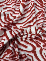 Red Zebra Print Upholstery Fabric by the Metre - Whotex Fabrics London