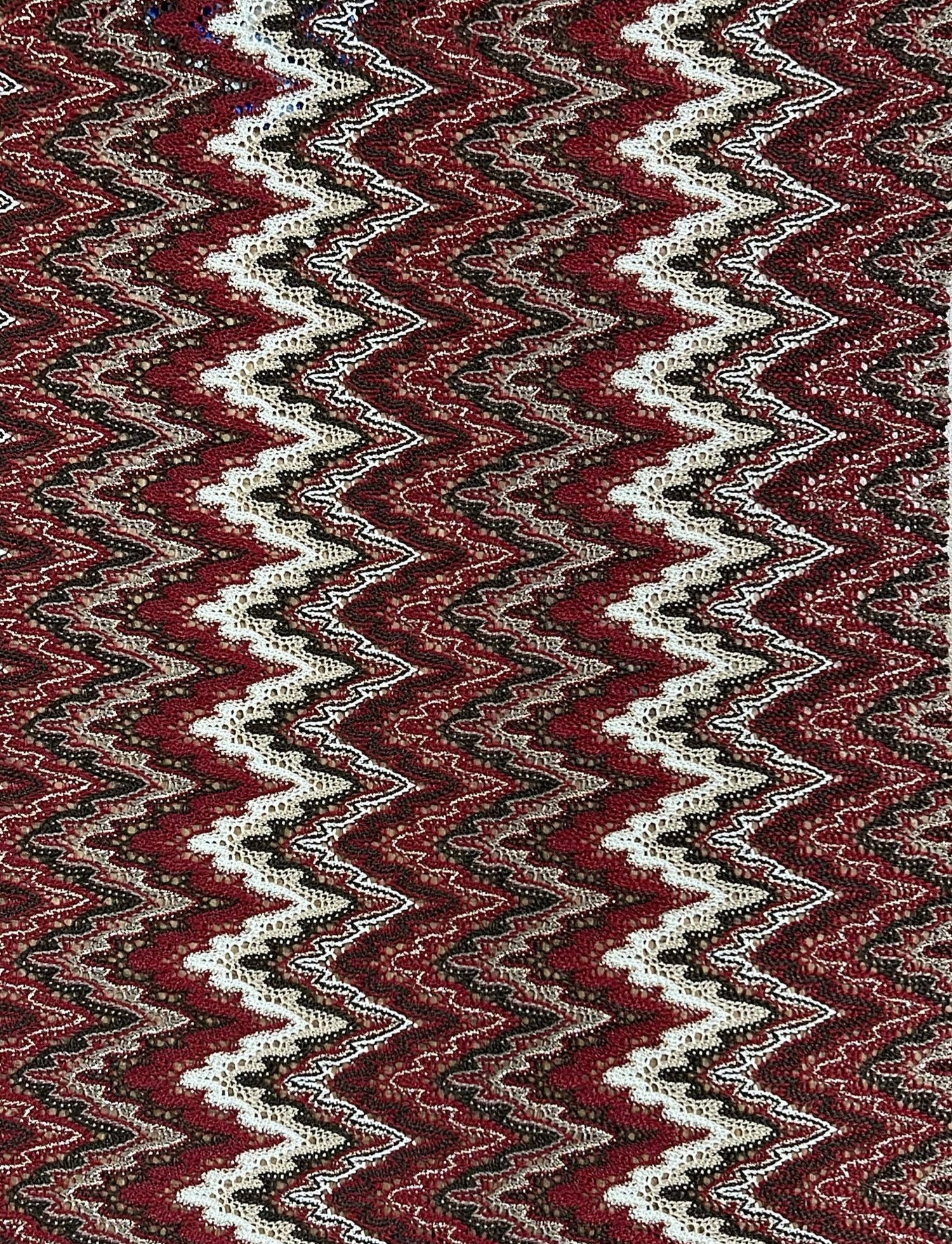 Red Zigzag Mesh Fabric – Stretchy Lightweight Dress Material - Whotex Fabrics London