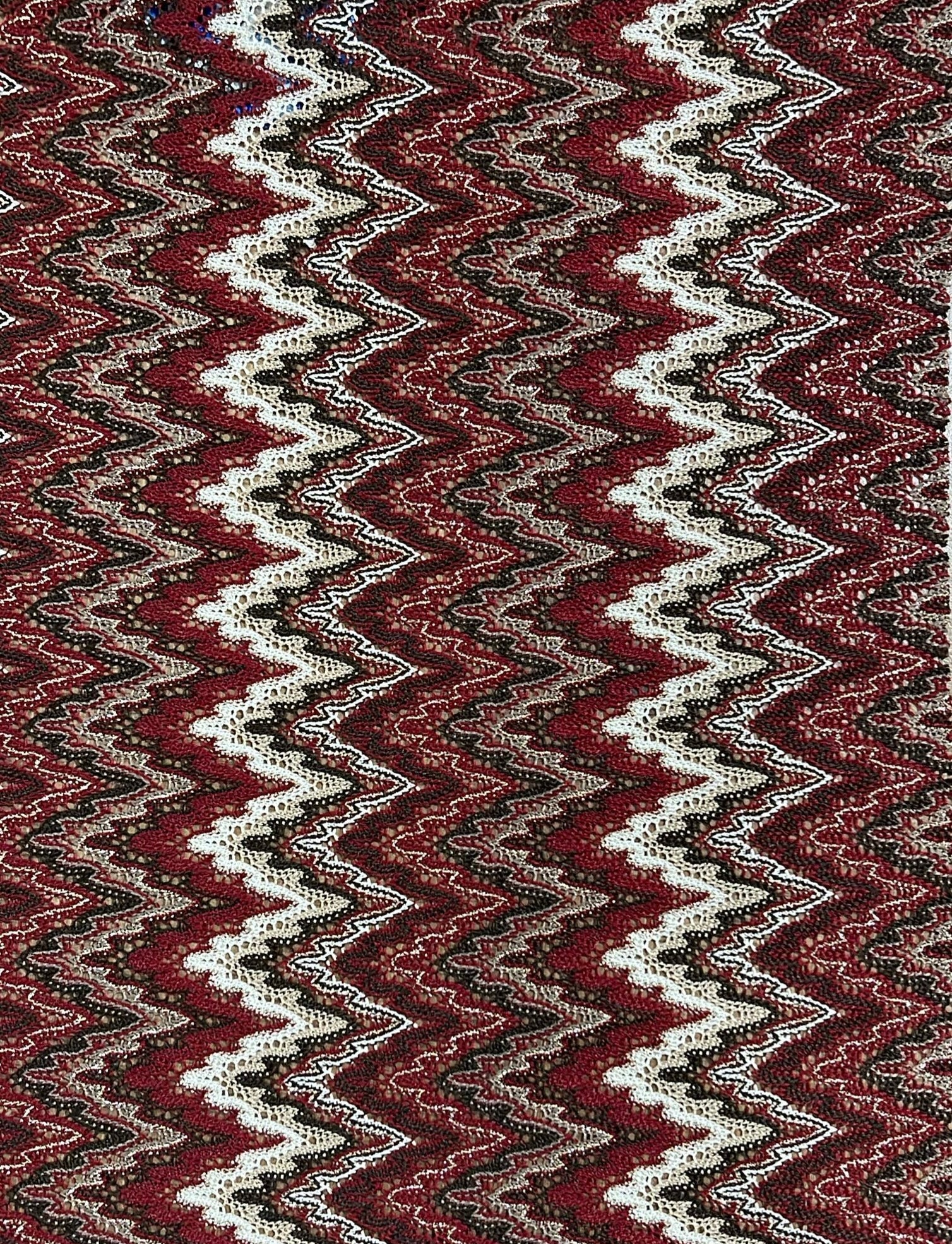 Red Zigzag Mesh Fabric – Stretchy Lightweight Dress Material - Whotex Fabrics London