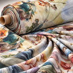 Renaissance Art Print Crepe Fabric by the Metre - Whotex Fabrics London