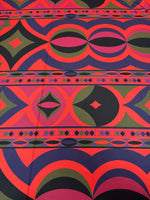 Retro Abstract Circle Print Fabric by the Metre - Whotex Fabrics London