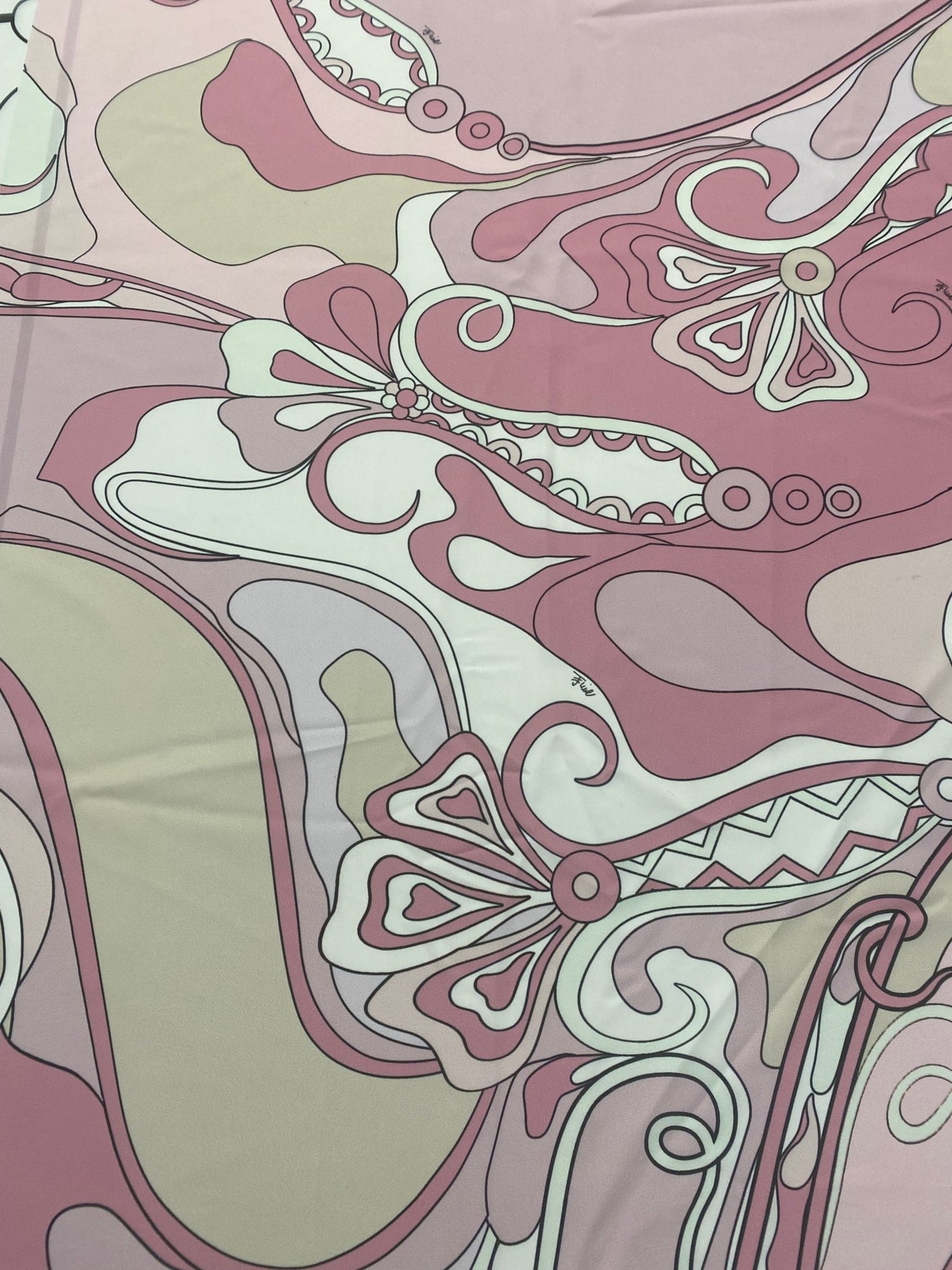 Retro Pink Abstract Floral Fabric - Whotex Online Fabric Store