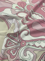 Retro Pink Abstract Floral Fabric - Whotex Online Fabric Store