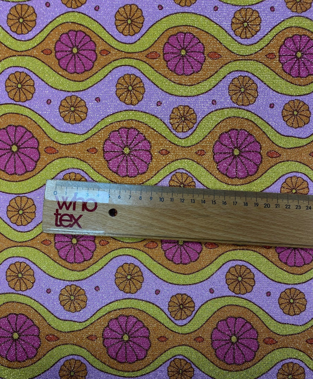 Retro Wave Lurex Fabric by the Metre - Whotex Fabrics London