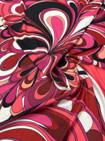 Retro Wave Print Crepe Fabric by the Metre - Whotex Fabrics London