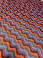 Retro Wavy Mesh Fabric - Multicolor Zigzag Pattern - Whotex Online Fabric Store