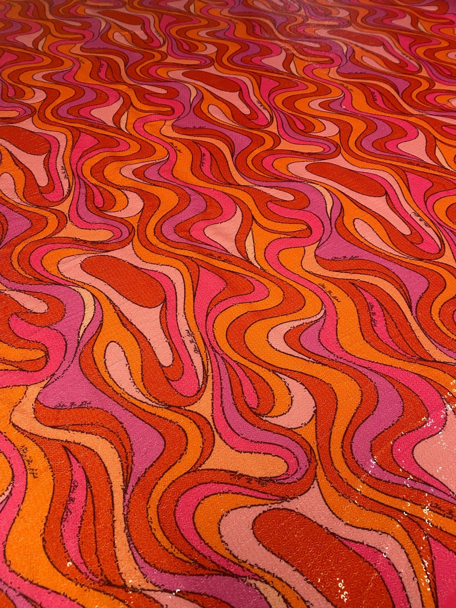 Retro Wavy Pattern Sequin Fabric - Whotex Online Fabric Store