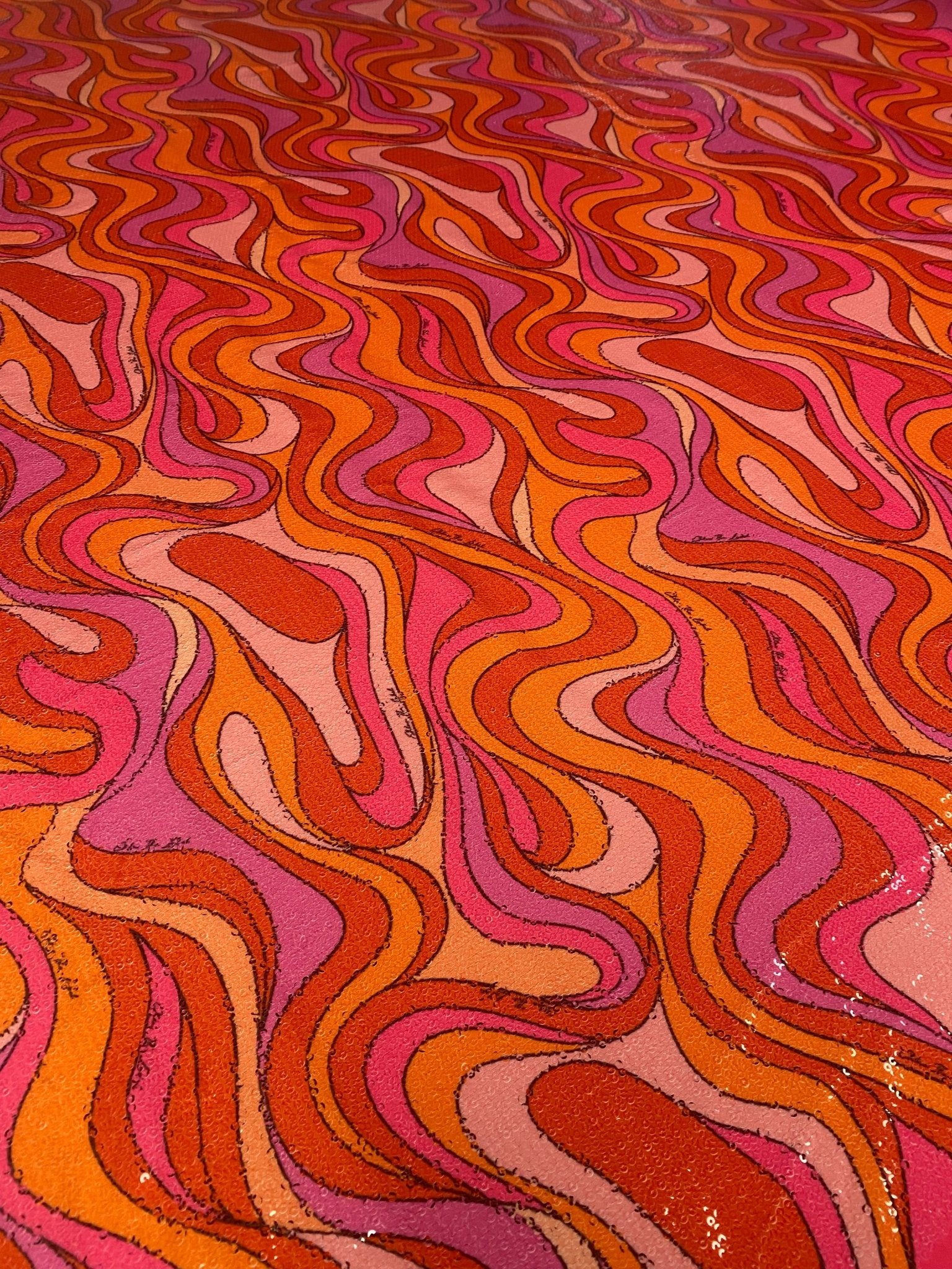 Retro Wavy Pattern Sequin Fabric - Whotex Online Fabric Store