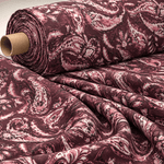 Rich Burgundy Paisley Fabric by the Metre - Whotex Fabrics London