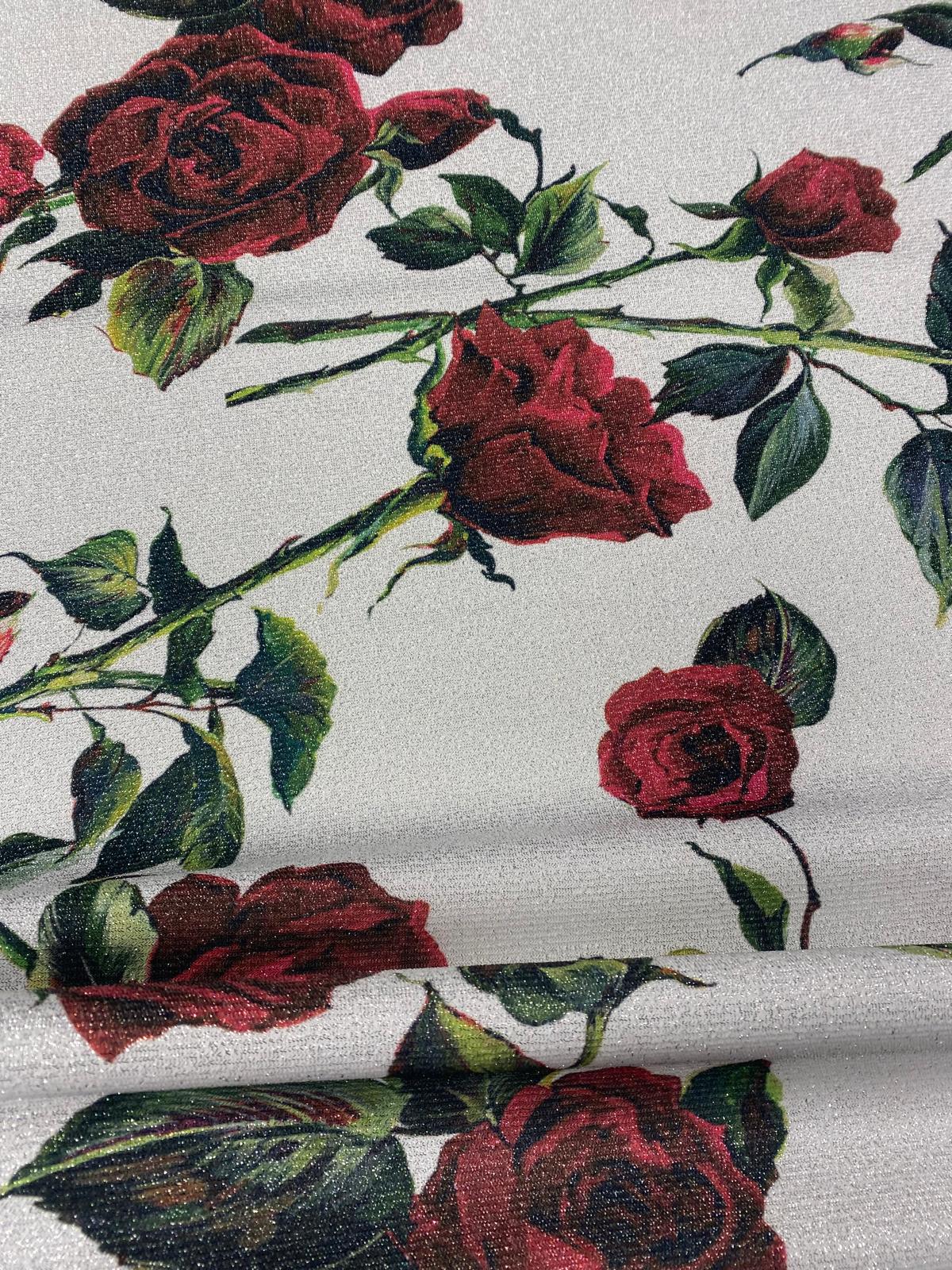 Rose Shimmer Lurex Fabric by the Metre - Whotex Fabrics London
