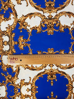 Royal Blue Baroque Pattern Fabric - Elegant Upholstery Textile - Whotex Online Fabric Store