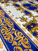 Royal Blue Baroque Pattern Fabric Fabric - Whotex Online Fabric Store