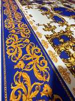 Royal Blue Baroque Pattern Fabric Fabric - Whotex Online Fabric Store