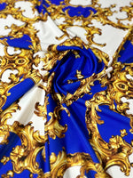 Royal Blue Baroque Pattern Fabric Fabric - Whotex Online Fabric Store