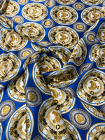 Royal Blue Baroque Satin Fabric by the Metre - Whotex Fabrics London