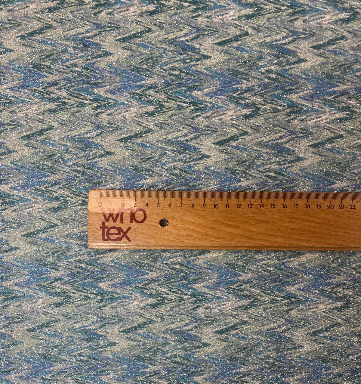 Sage & Blue Chevron Fabric by the Metre - Whotex Fabrics London