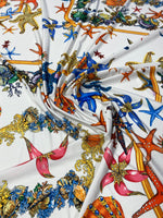 Sea Shell Pattern Fabric by Metre - Whotex Fabrics London