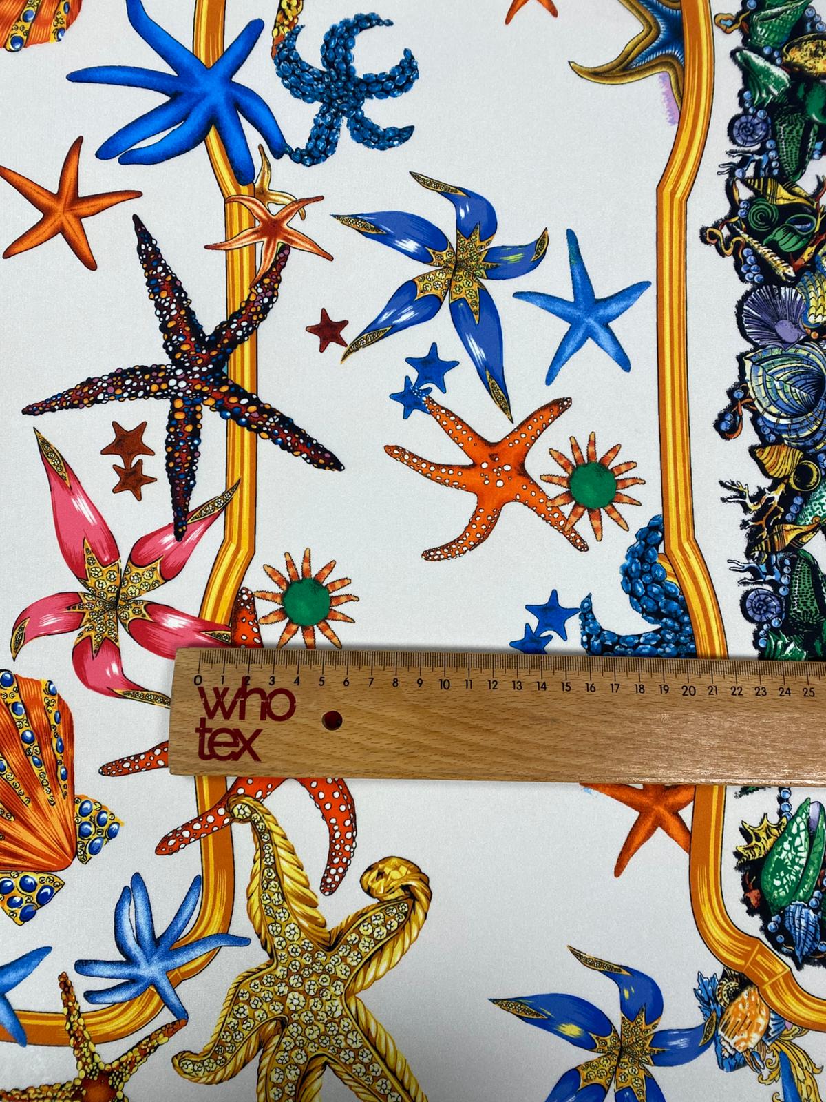 Sea Shell Pattern Fabric by Metre - Whotex Fabrics London