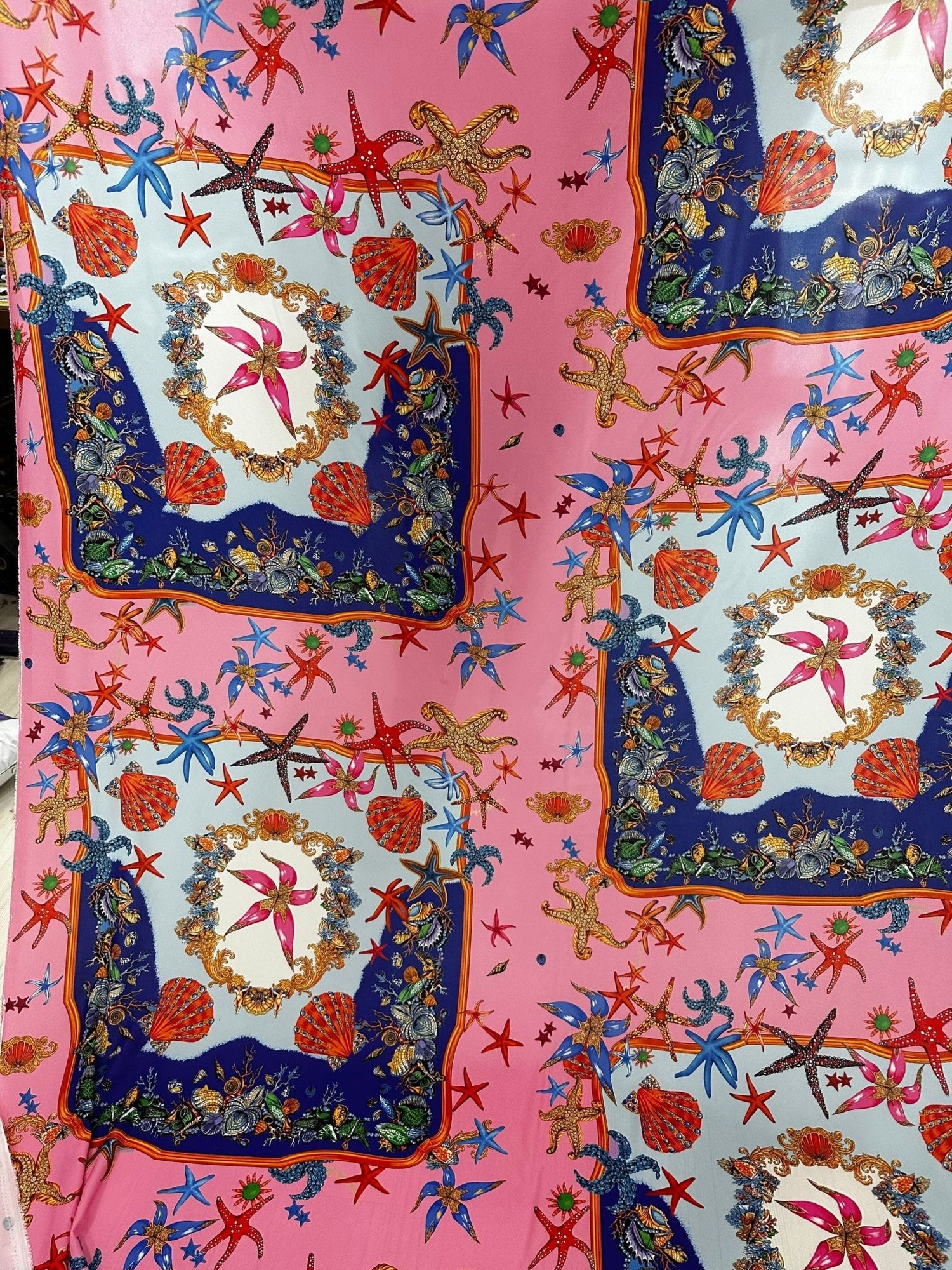 Sea Shell Pattern Fabric Fabric, - Whotex Online Fabric Store